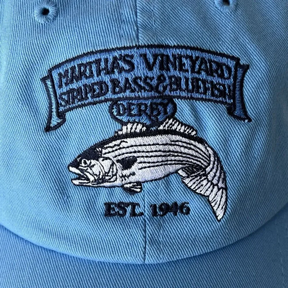 Vineyard Vines Marthas Vineyard Striped Bass & Bluefish Derby Baseball Hat Blue
